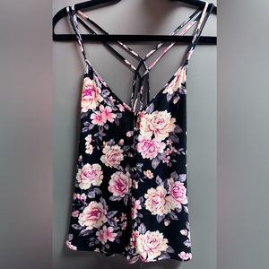 American Eagle cross back floral tank top